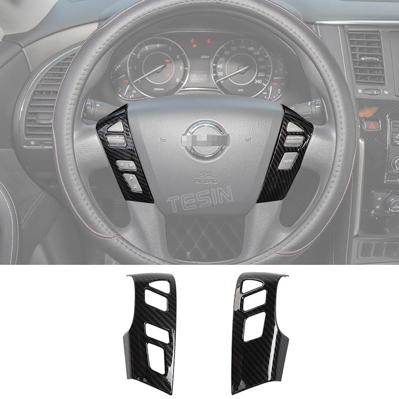 TESIN ABS углеродное волокно, центральная консоль автомобиля, украшение на приборную панель, наклейки, аксессуары для интерьера для Nissan Patrol Y62