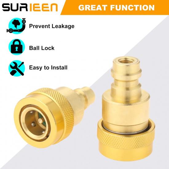 R1234YF to R134A Adapter Kit, R1234YF Conversion Quick Couplers | High Low Side R1234yf Quick Connect Coupler Adapter for Car Air Conditioning System