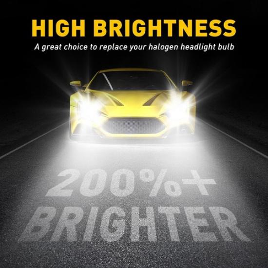 AUXITO H11 H9 H8 Headlight 24000LM LED White Light ZES Low Kit Beam Bulb M3