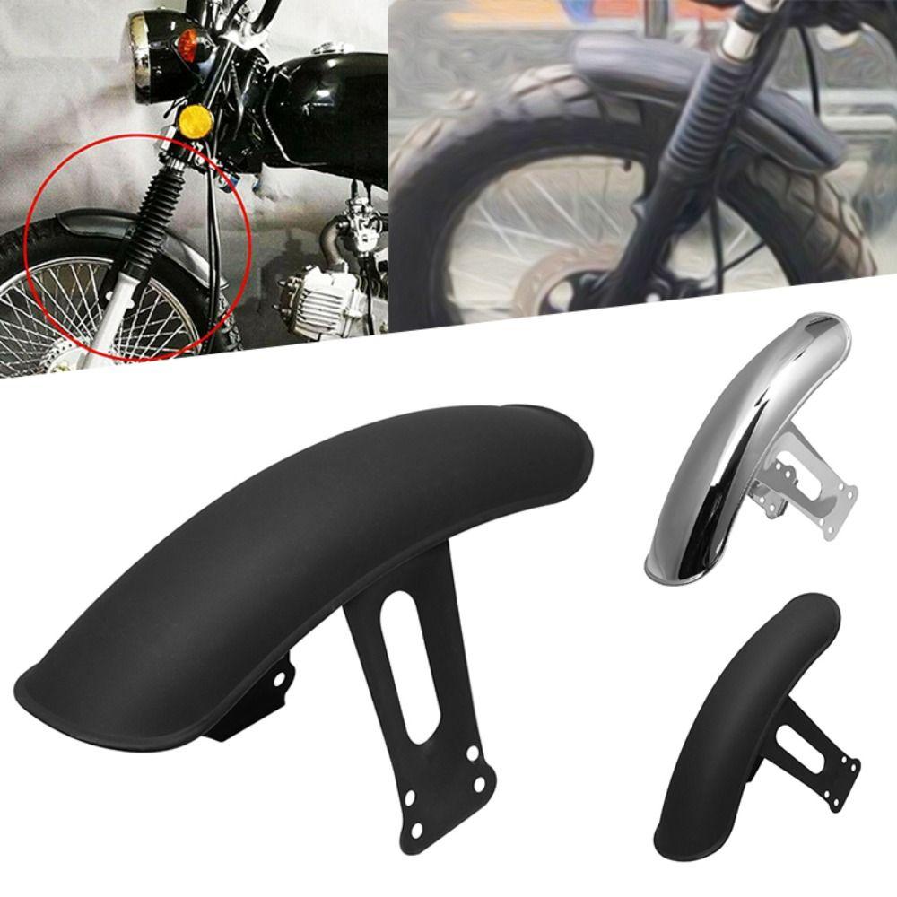 Metal Motorcycle Retro Front/Rear Fender Black \Chrome Tire Position Mudguard Motorcycle