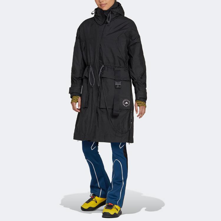 adidas Женская куртка с капюшоном и логотипом бренда, однотонная, черная, HG6900