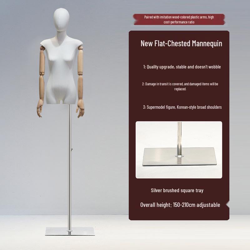 Манекен женский с плоским телом в корейском стиле и широкими плечами для демонстрации женской одежды
