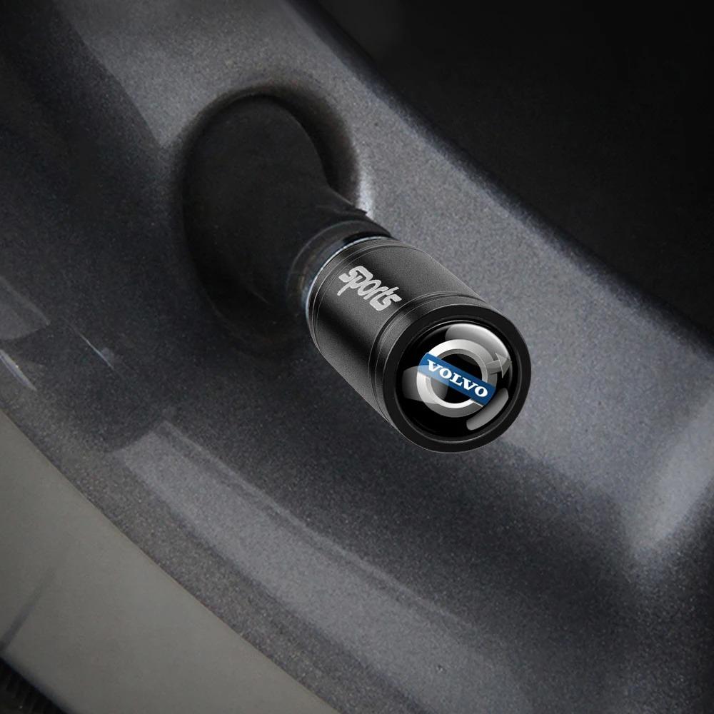 4PCS Metal Valve Caps For Volvo XC60 XC40 XC90 S60 S90 V60 V90 EX30 EX90 XC70 C40 EM90 Car Tire Stem Caps Auto Accessories