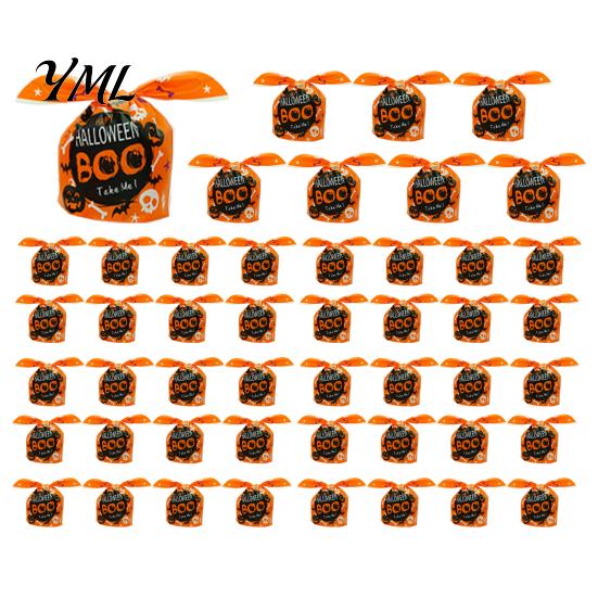 Clear Plastic Snack Pouches for Retail 48 Pcs Halloween Candy Bags, Kids Trick or Treat Goodie Cute Rabbit Portable Bags School Events Ear Small Gift