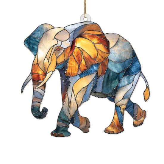 Красочный кулон в виде животного, акриловый ловец солнца, подвесное украшение на окно, 2D акриловый принт, праздничный декор для рождественской елки и дома