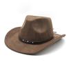 Шерстяная шляпа для меньшинств Мужская и женская парная шляпа Замшевая западная ковбойская цилиндрическая шляпа