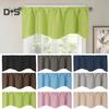 Home Decor Through Rod Short Curtain Room Balcony Kitchen Window Valance