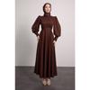 Balloon Sleeve Pleated Skirt Detailed Hijab Dress