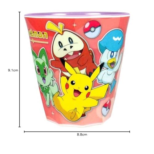 Tees Factory Pok?mon Meowth, Hogwarts, Squash, and Pikachu Melamine Cup, Sparkly/Friends, PM-5525556NA