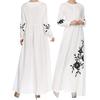 Womens Muslim Chiffon Long Sleeve Long Maxi Dress Vintage Dresses