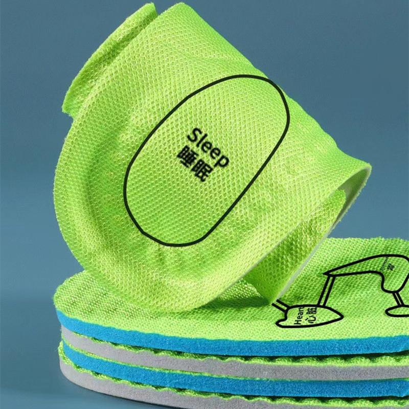 Акупрессурные стельки для ног для мужчин и женщин, мягкие дышащие спортивные амортизирующие вставки, впитывающие пот, дезодорирующие стельки, подушечки для обуви