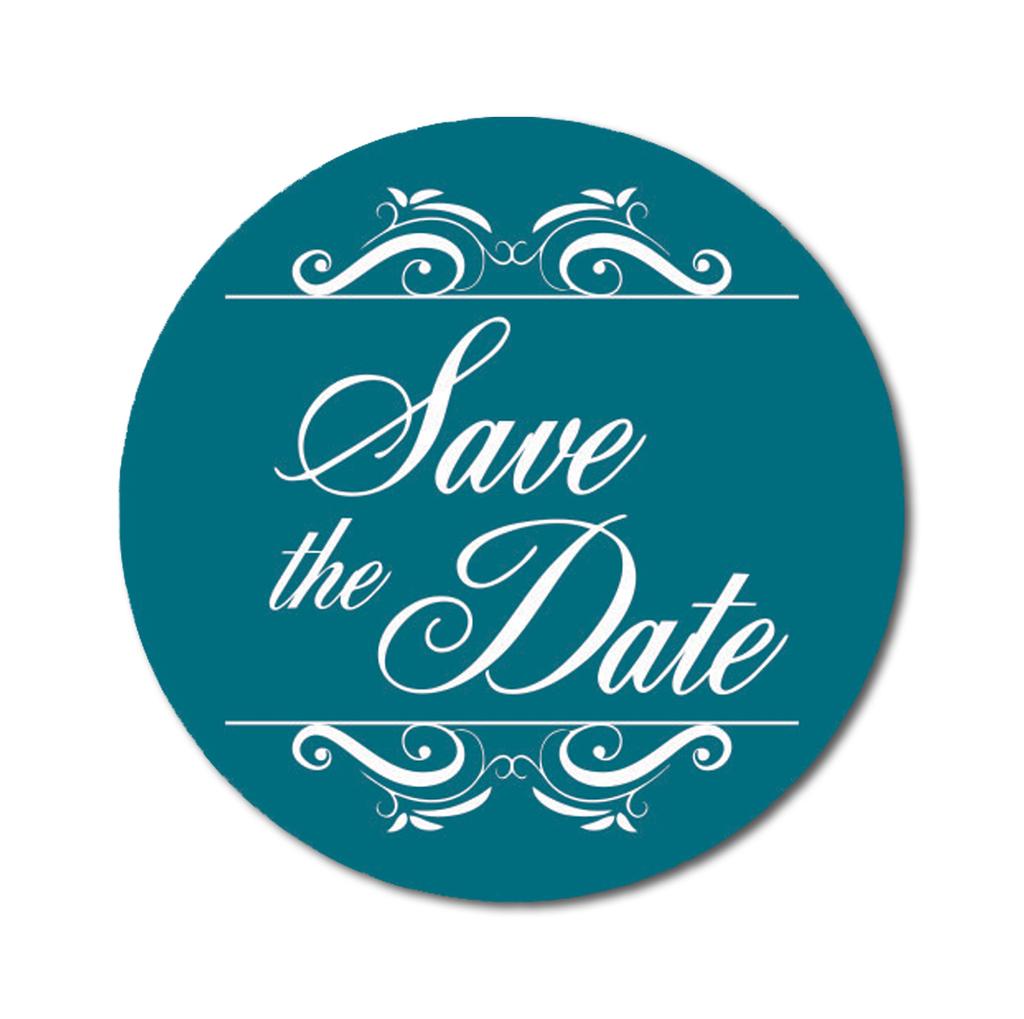 Darling Souvenir Round 1.6 Inches Swirl Border Pink Save The Date Stickers Wedding Envelope Seal-45
