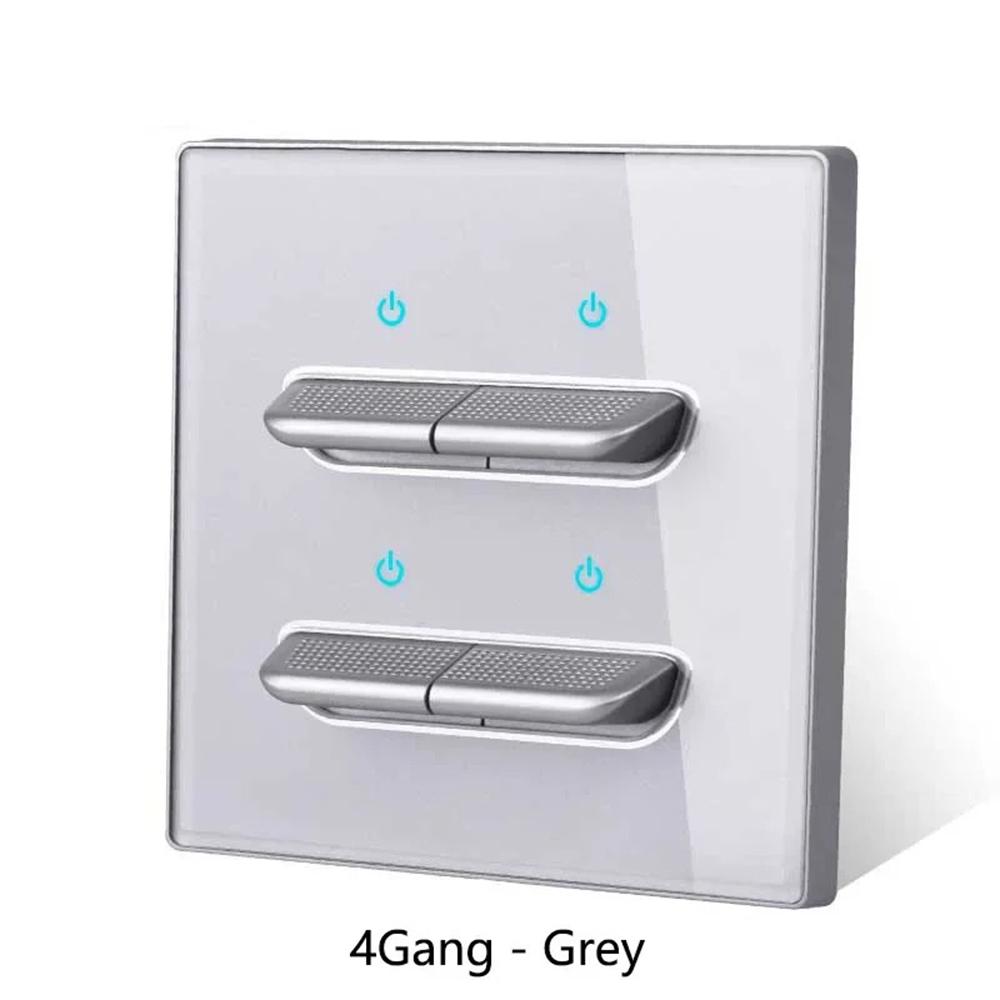 Glass Touch Switch Tempered Crystal Panel 1/2/3/4 Gang Wall Light Switches Sensitive LED Backlight Metal Push Button 110V 220V 3