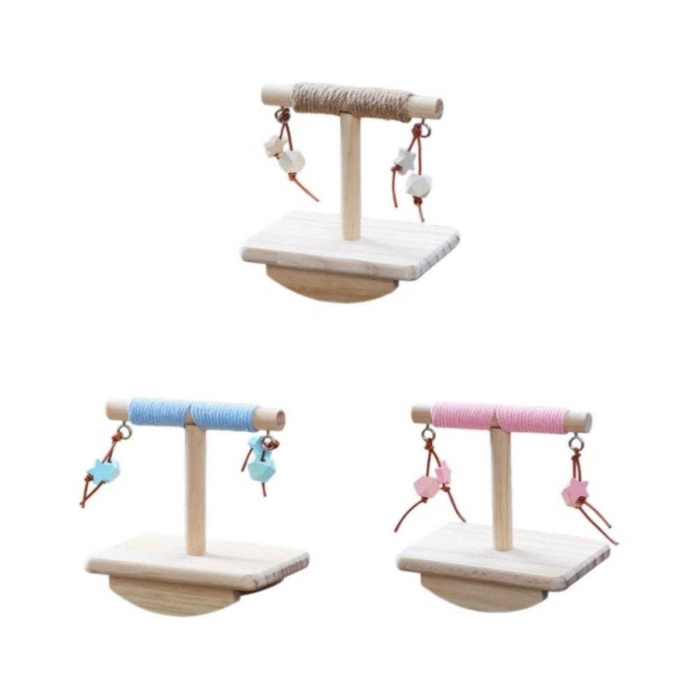 Wooden Rocking Seesaw Wear-resistant Parakeet Teeterboard Parrot Perch Stand Behavior Training
