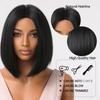 Short Black Bob Synthetic Wigs for Women Middle Part Straight Hair Heat Resistant Wigs African Female Natural Daily Party Use