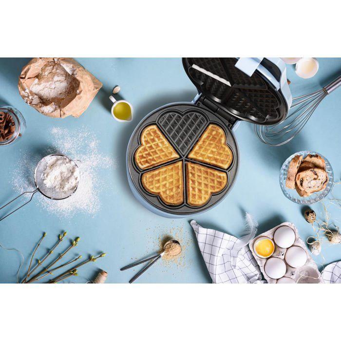 Gaufrier - BESTRON - ASW217B - Cœur - Revêtement anti-adhésif - 700 Watts