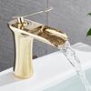 White Chrome Basin Faucets Waterfall Bathroom Faucet Single Handle Hot Cold Water Basin Mixer Tap Bath Sink Water Crane Bathroom
