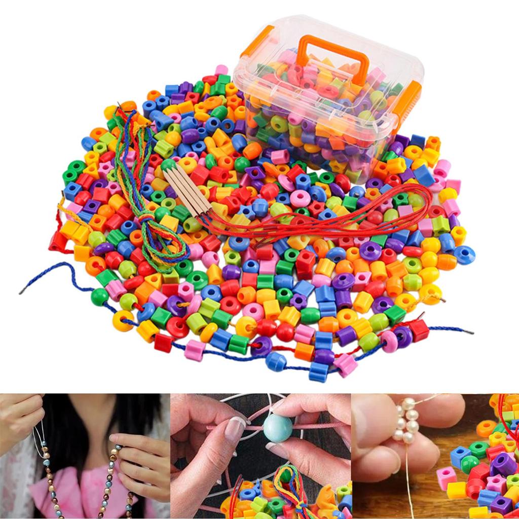 Набор бусин для шнуровки, блок для развития мелкой моторики, игрушка для детей 3, 4, 5 лет, 160
