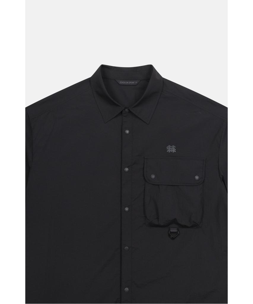 Koolongseupocheu Мужская рубашка с коротким рукавом Jwscm26111Blk