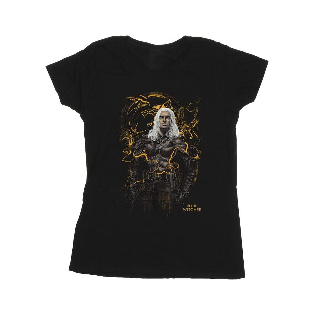 Netflix Womens/Ladies The Witcher Wolf Cotton T-Shirt