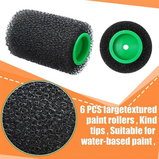 9 Pcs Textured Paint Rollers 4 Inch Bed Liner Roller Paint