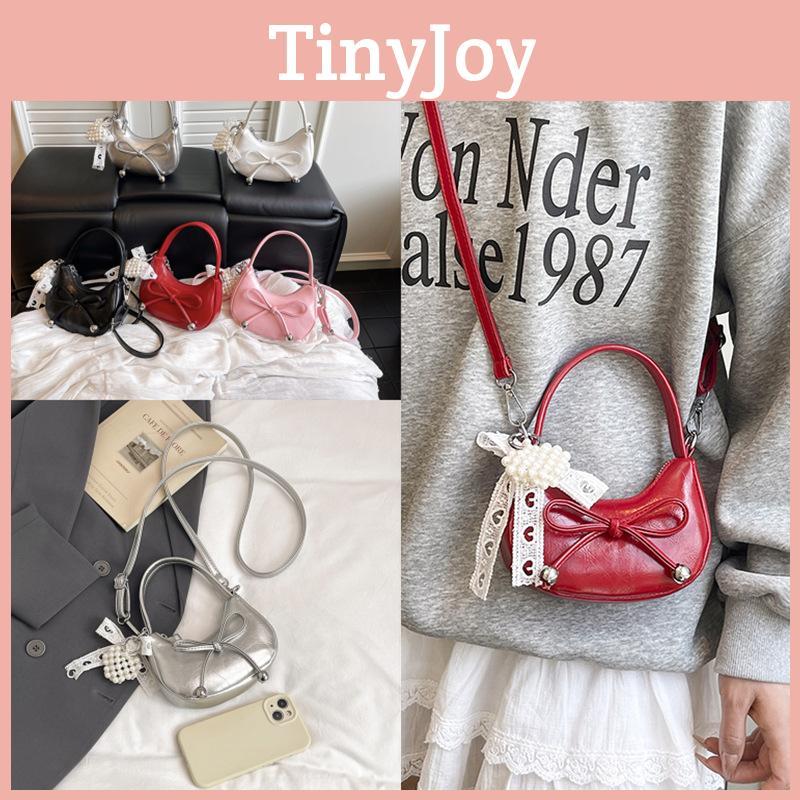 Purse Bow Single Shoulder Crossbody Bag With Pearl Pendant For Fashion Daily