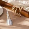 Elegant Open Bangle Ring Set Vintage Retro Jewelry Set Trendy Hollow Leaf Bangle  Special Occasions