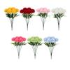 6 Pcs Artificial Hydrangea Flower Faux Chrysanthemum Ball Flower Fake Long Stem Hydrangea Bridal Bouquet for Home Office Wedding Decor
