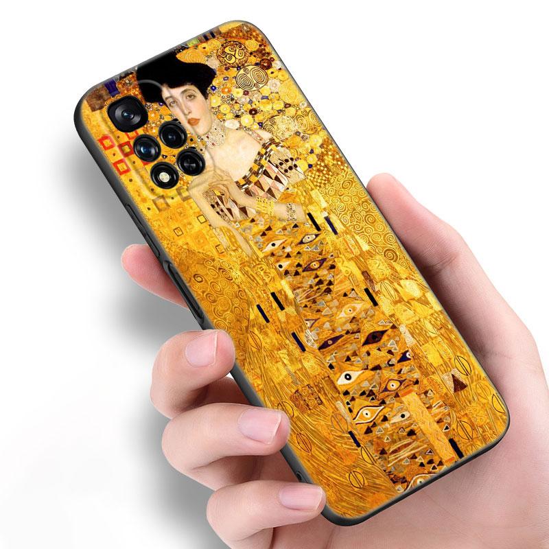 Черный силиконовый чехол для телефона Art Gustav Klimt для Xiaomi POCO X3 X4 NFC F5 M3 M4 M6 X5 X6 Pro F3 F4 GT 5G C55 C65 M5