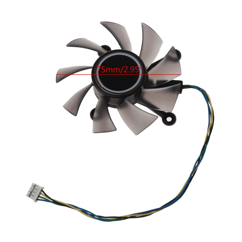 R128015SU 75мм 4pin 4x43мм для EAH5830/6850/8600/9800 GTS 260/450/460 HD7850 Вентилятор охлаждения видеокарты