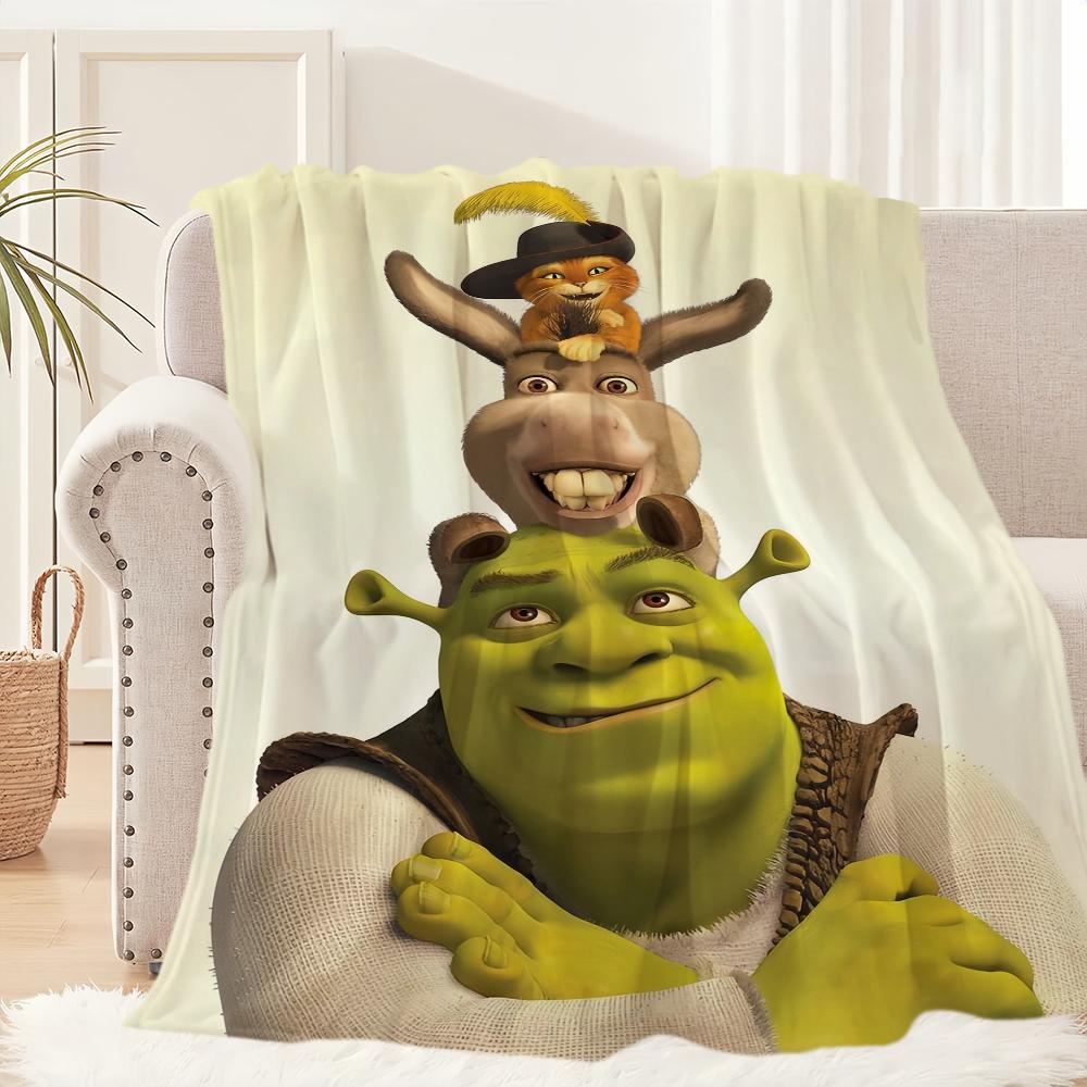 Мультяшное S-ShrekS Милое Забавное Одеяло Плюшевый Коврик для Дивана Напольный Коврик для Гостиной Теплый Офис Спальня День Рождения Дом Путешествия Детские Подарки