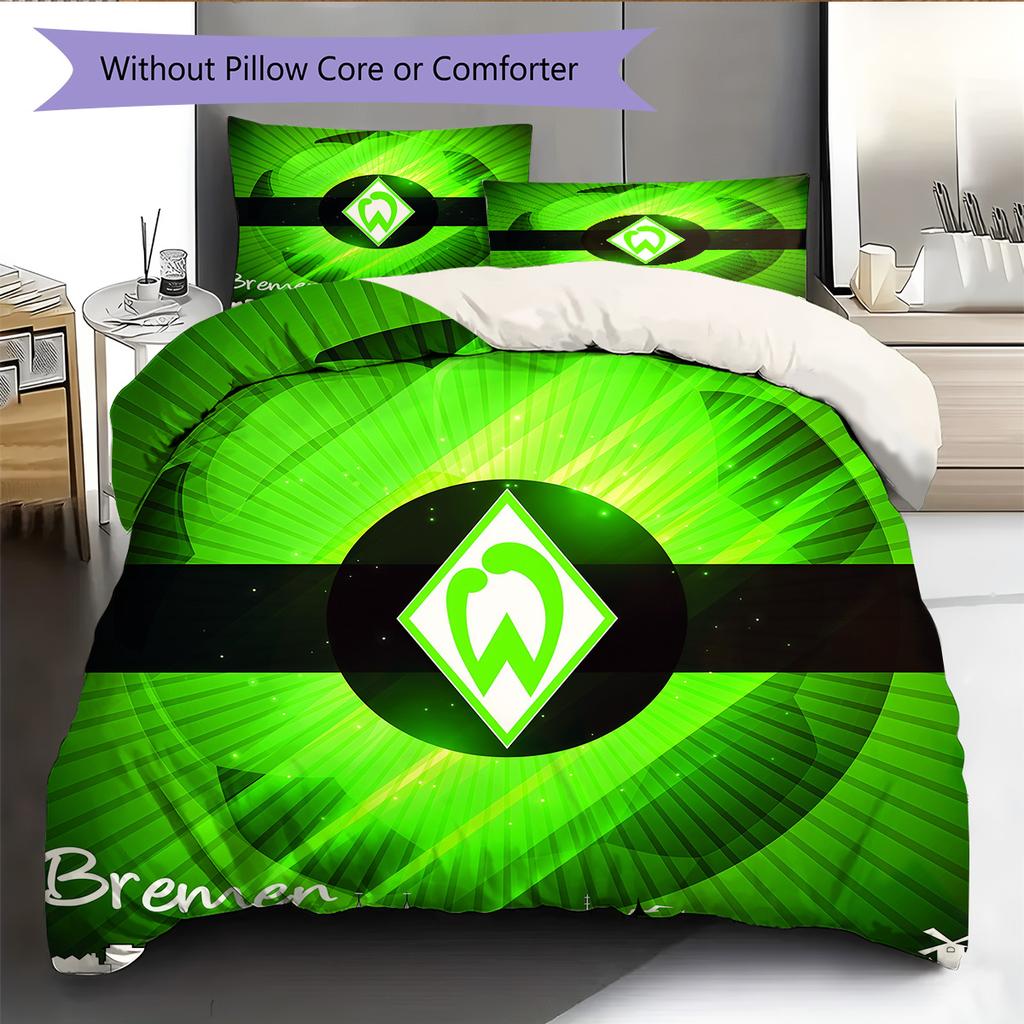 SV Werder Bremen Pattern Bedding Quilt Set Home Decoration Gift (1 * duvet cover + 2 * pillowcase without core)