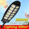 Newest Upgrade 8000W Solar Lights Outdoor Powerful Solar LED Lights 3 Modes Remote Control Street Light Motion Sensor Solar Lamp
