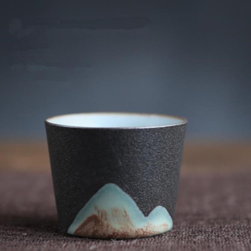 Ручная роспись горные керамические чашки грубая керамика китайский чайный сервиз кунг-фу чайная посуда ручной работы