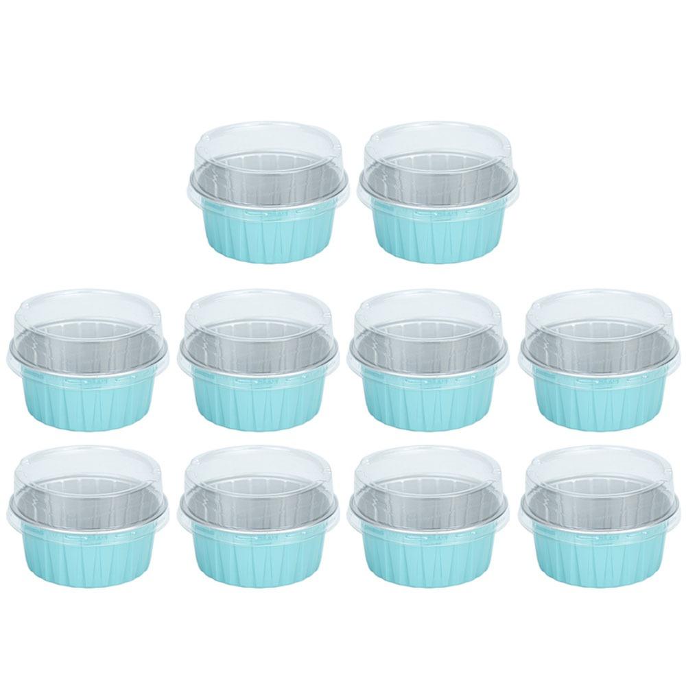 10pcs Small Baking Pudding Cake Mold Cake Tool Tinfoil Box Gifts Tray Tinfoil Cups