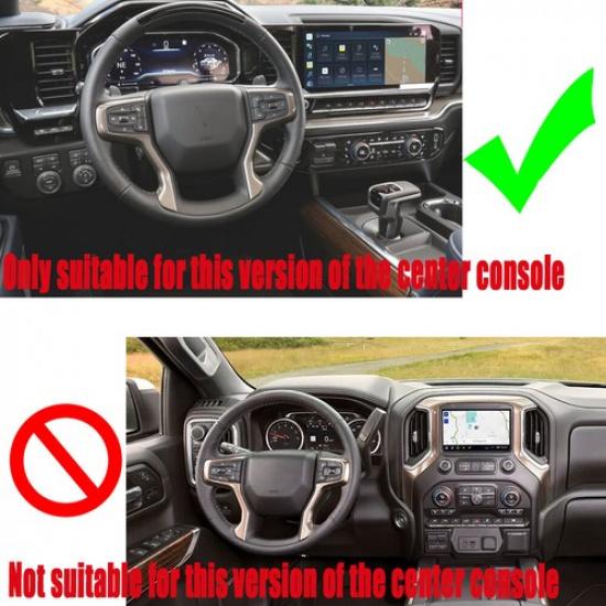 2X Car Central Console Dashboard Decor Strips Trim Cover For Chevy Silverado 22+