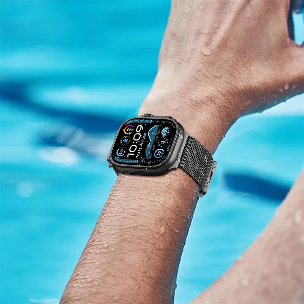 1 шт. ремешок для Apple Watch Milanese Loop для Apple Watch S10 46 мм 42 мм Ultra 2 49 44 45 41 40 38 мм металлический ремешок для часов IWatch 10 9 6 5 SE 7 8 4 3 браслет