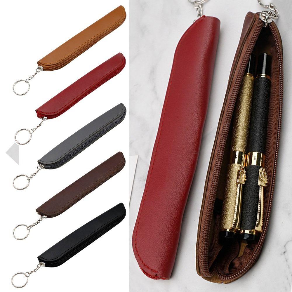 Портативная сумка для ручек в стиле ретро, защитный чехол для планшета и стилуса, минималистичный чехол для ручек из искусственной кожи на молнии