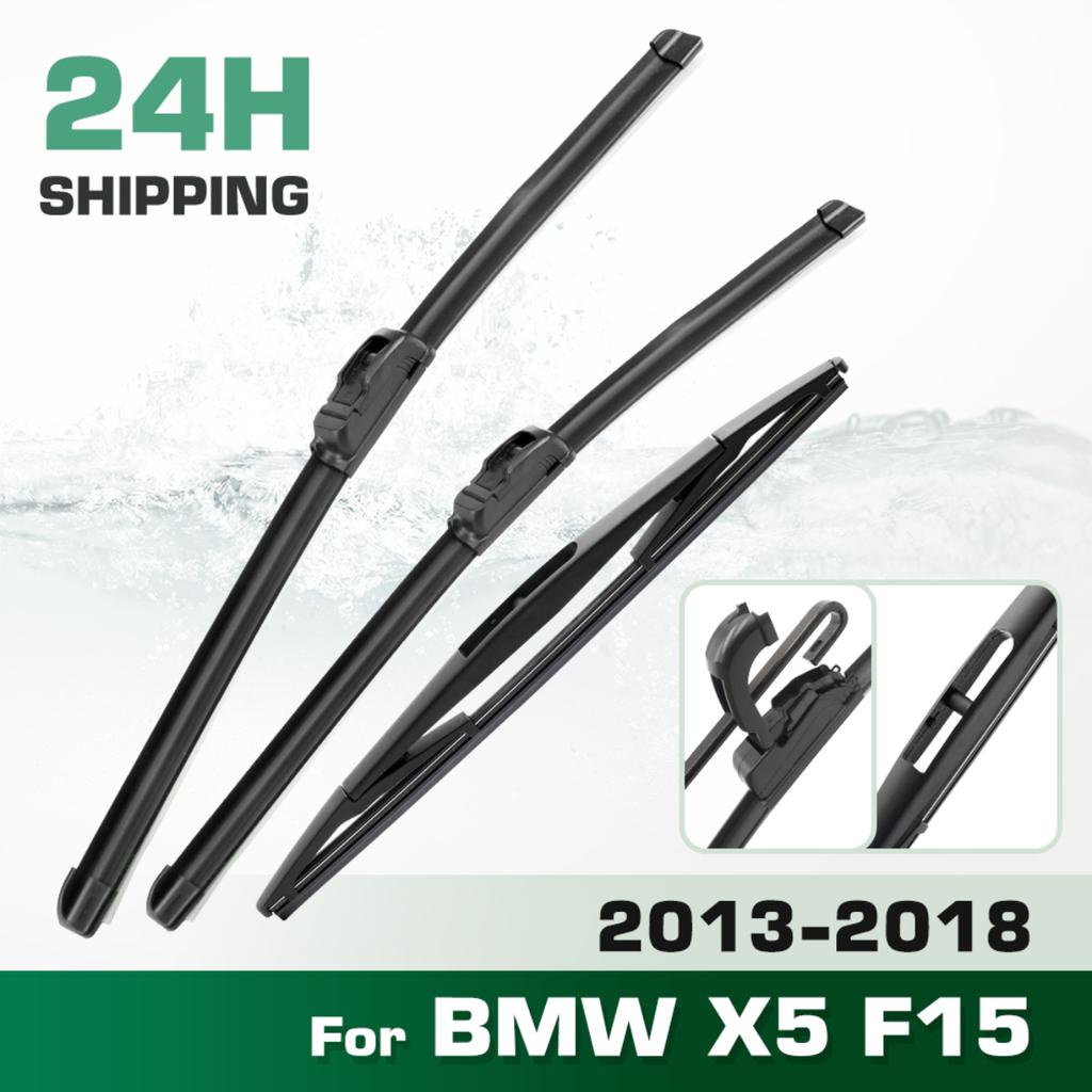 For BMW X5 F15 2013-2018 2014 2015 2016 2017 Wiper Front & Rear Wiper Blades Windshield Windscreen Window Brushes 24"+20"+12