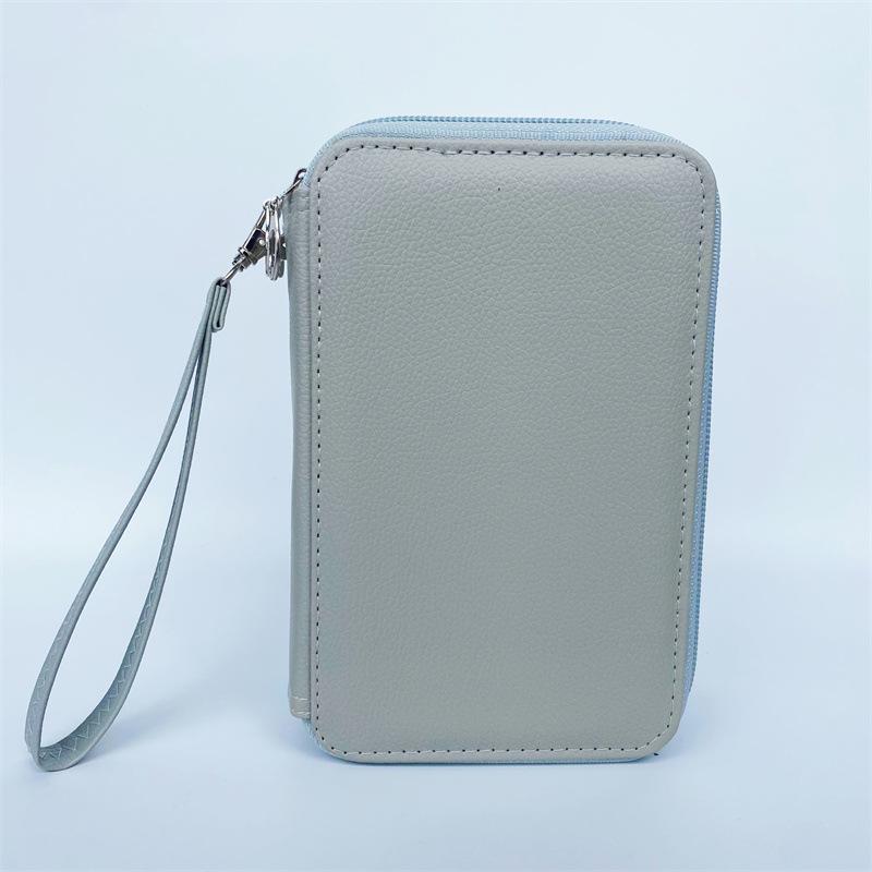 Пенал из ПУ однотонного цвета большой емкости - вмещает 72 цвета, коробка для канцелярских принадлежностей для студентов, сумка для художественных карандашей