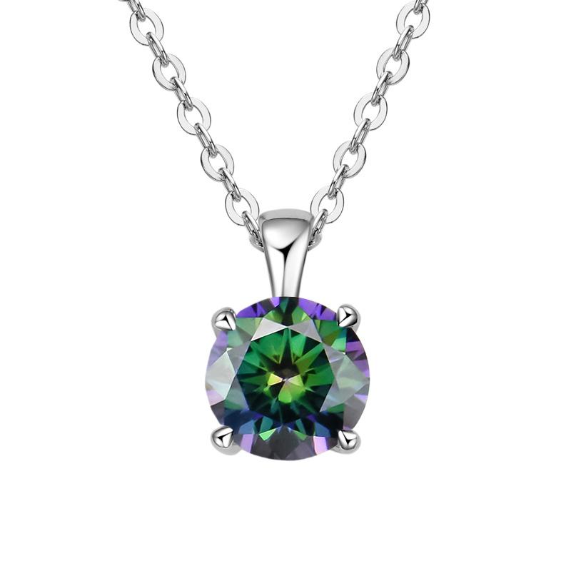 JoyceJelly Classic Four Prong 1ct Moissanite Necklace Women's 925 Silver Plated Gold Pendant Luxury Fine Jewelry