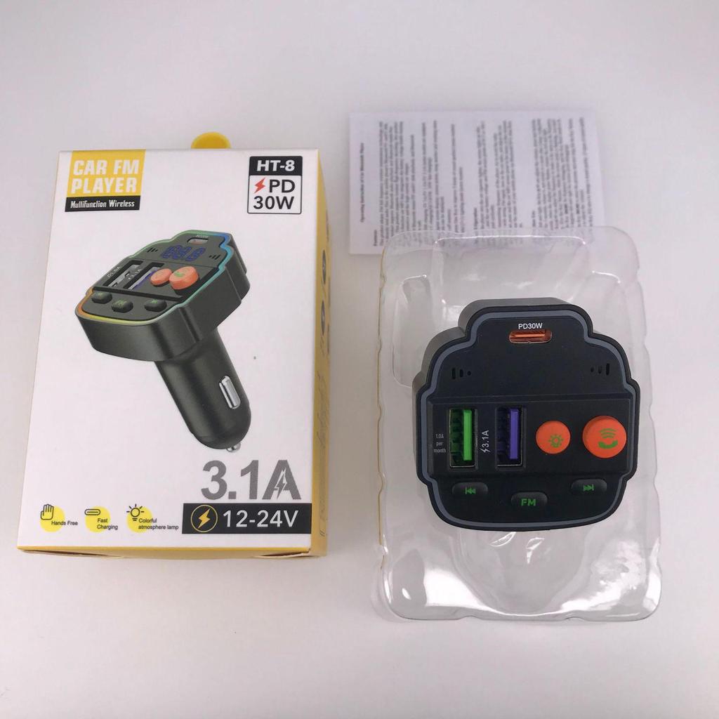 Автомобильный Bluetooth-приемник и FM-передатчик серии HT с MP3, звонками без помощи рук и быстрой зарядкой в автомобиле