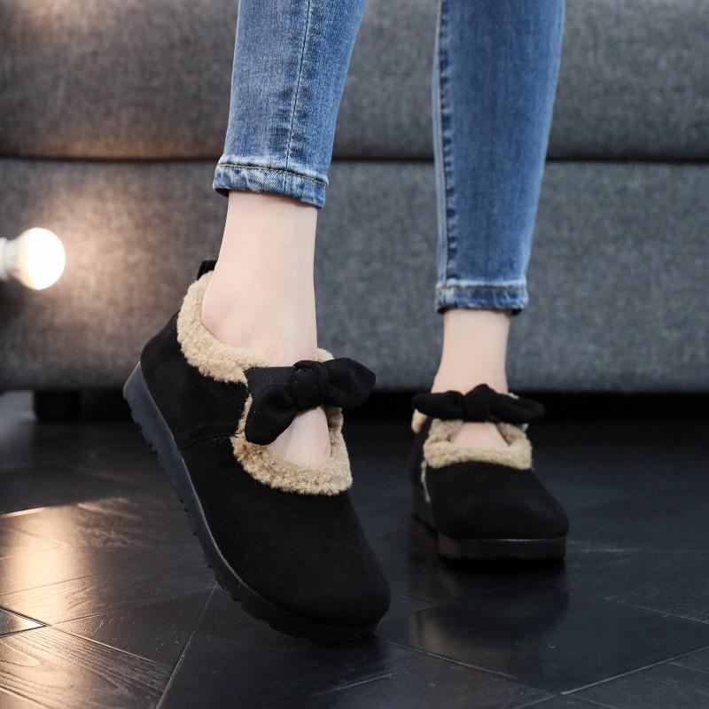 Индивидуальные зимние ретро Birkenstocks, сложенные и утолщенные, теплые женские туфли, нескользящие, с мягкой подошвой, Mary Jane, хлопковые туфли
