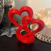 Wedding Room Ornament Intertwined Hearts Figurine, 3D Printed Love Statue, Table Living Display Decor Centerpiece Sculpture for Romantic Gift