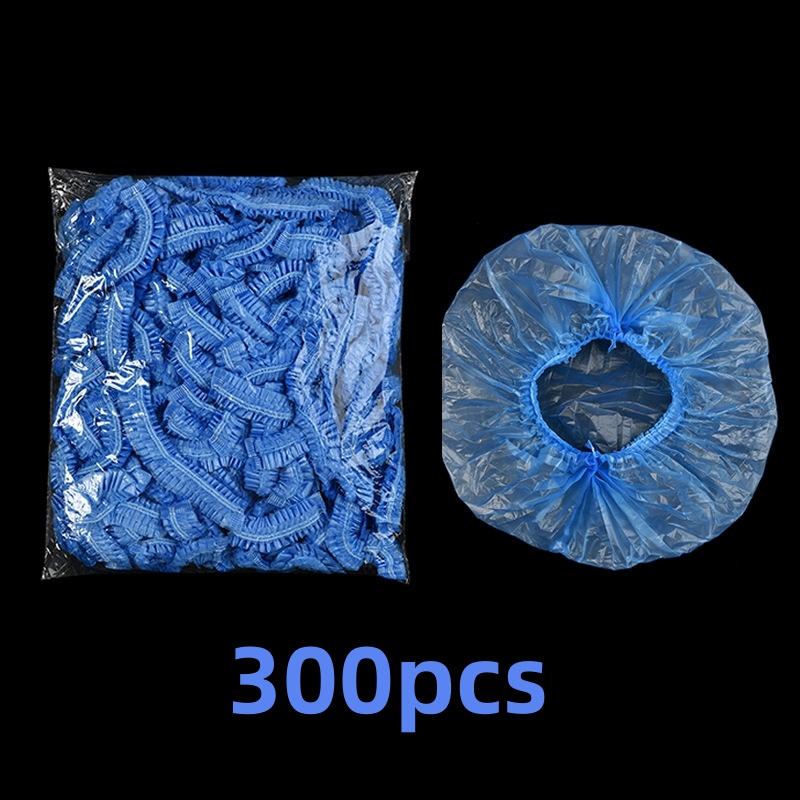 300/100/Piece Heavy-Duty Elastic High-Quality Disposable Shower Caps - Transparent Plastic