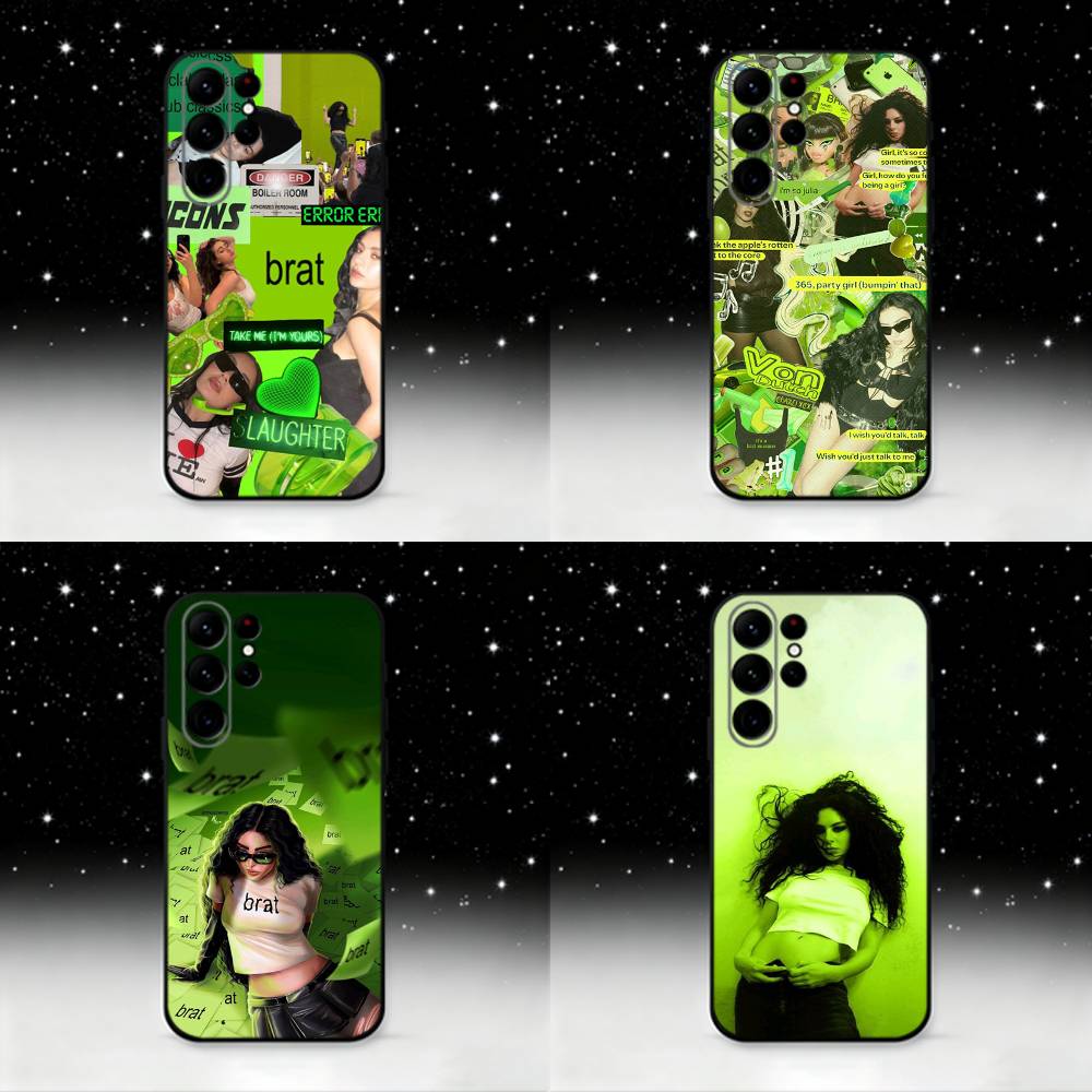 Чехол для телефона C-Charli X-XCX B-BRAT для Samsung S25, S24 Ultra, S20, S30 plus, S22 plus, S23, S30 Ultra 5G, силиконовый, черный
