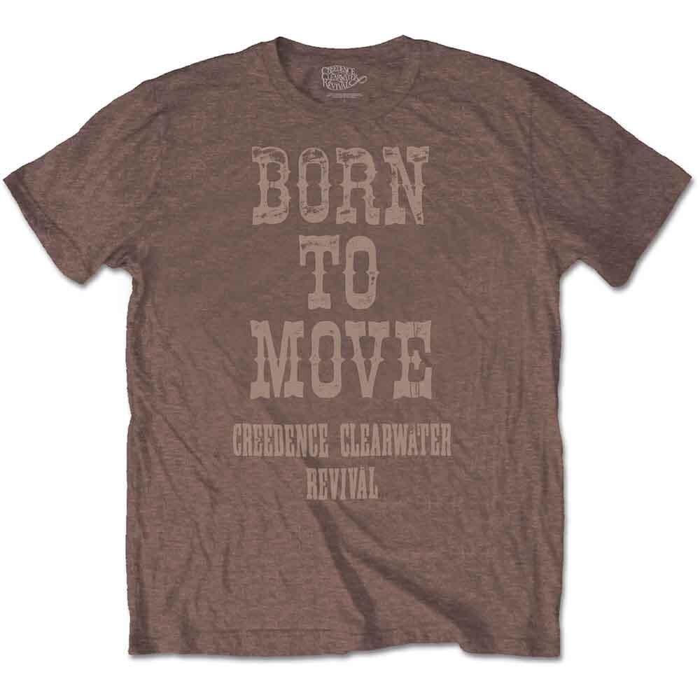 Creedence Clearwater Revival Mens Tshirt -L- Born To Move Brown