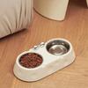 Double Bowl Puppy Food Feeder Cheese Shaped Kitten Feeding Bowl Pet Drinking Dish  Pet Supplies