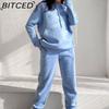 Casual Fashion Plus Fleece Long-sleeved Hoodie Pant Two-piece Suit
