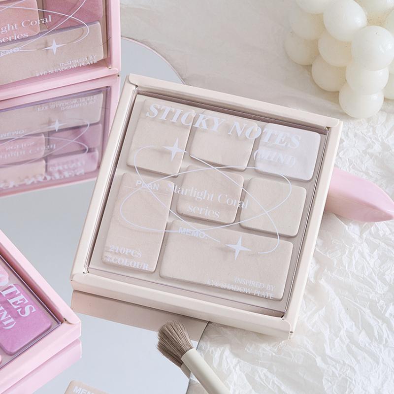 Лоток для теней для век с имитацией блокнотов, милый креативный многоразмерный мечтательный градиент цвета, липкие заметки, блокнот для девочек Kawaii